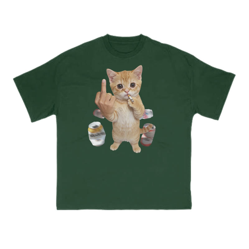 Dope Ass Cat Print T-shirt