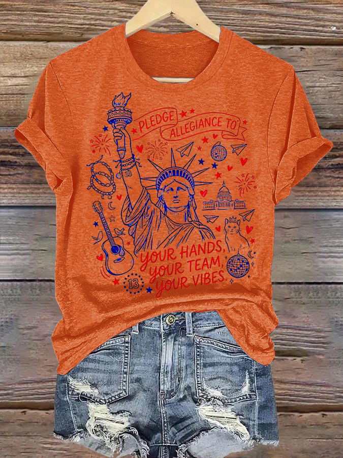 Women's Pledge Allegiance To Your Hands Your Team Your Vibes Shirt