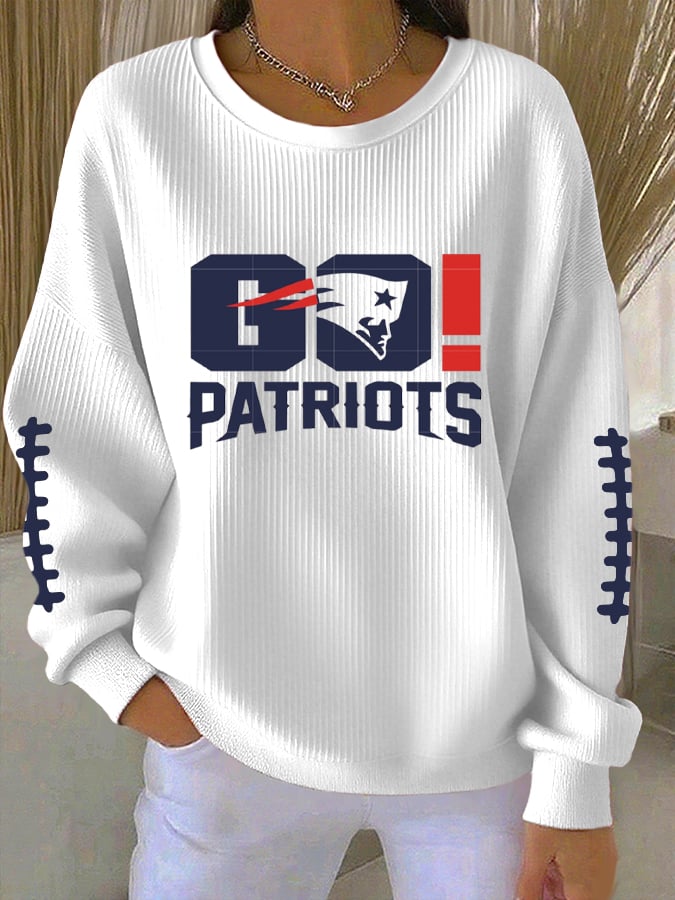 Women's Casual Rugby Textured Sweatshirt