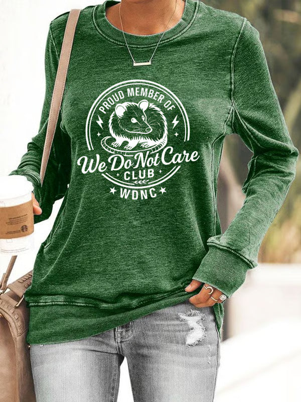 Women's Retro Funny Proud Member Of Club We Do Not Care Menopause Perimenopause Print Knitted Tops