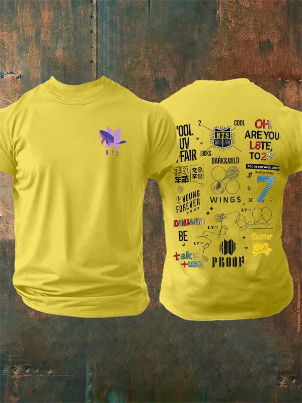 Men's K-pop Print Casual T-Shirt