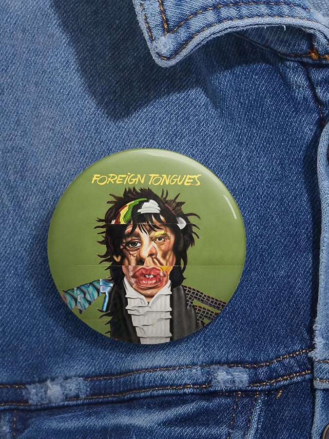 Unisex Retro Foreign Tongues Pin-Back Button