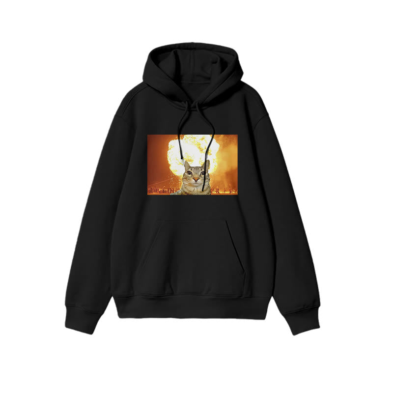 Unisex Funny Cat Print Hoodie