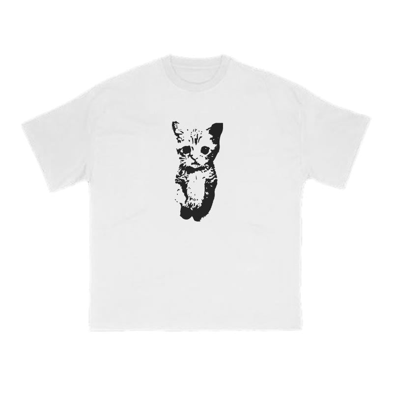 Unisex Cute Cat Print T-shirt