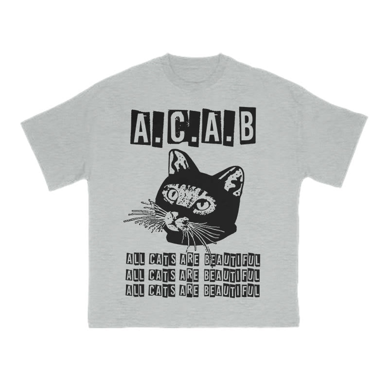 Unisex All Cats Are Beautiful Print T-shirt