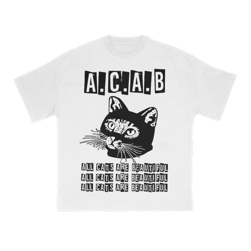 Unisex All Cats Are Beautiful Print T-shirt