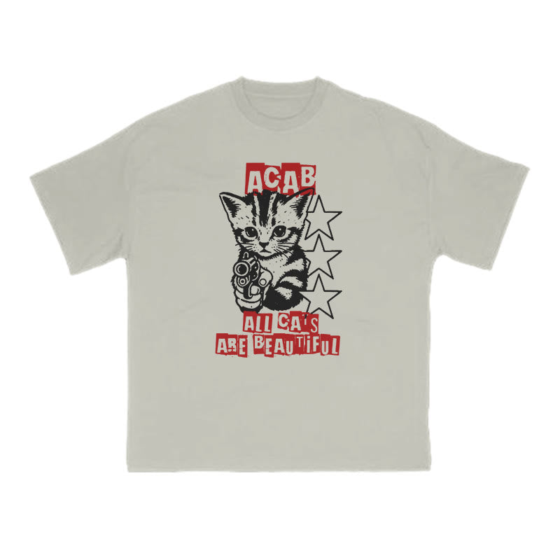 Unisex All Cats Are Beautiful Print T-shirt