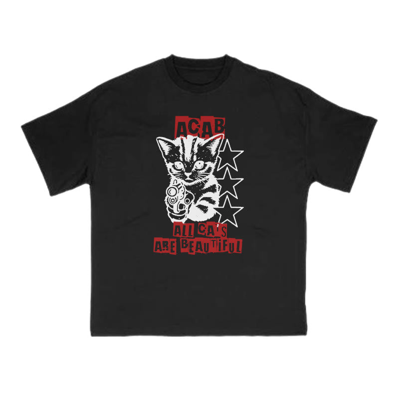 Unisex All Cats Are Beautiful Print T-shirt