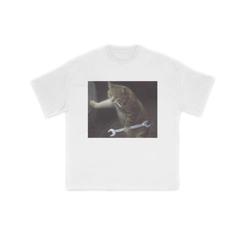Unisex 100% Overlord Cat Print T-shirt