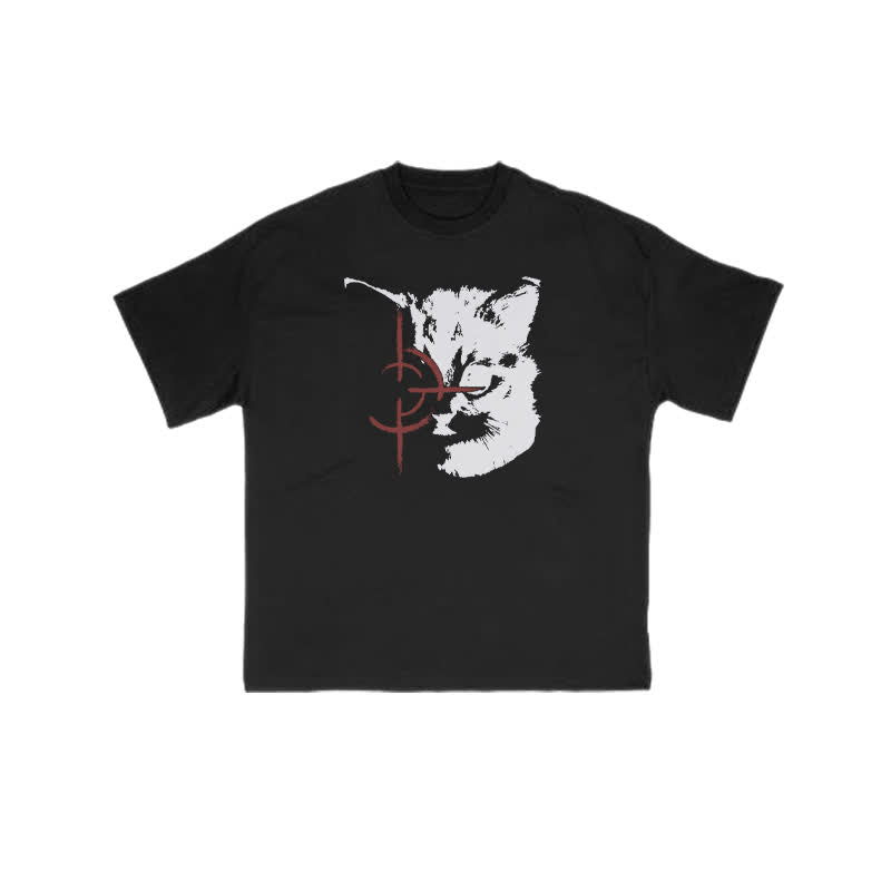 Unisex Sniper Cat Print T-shirt
