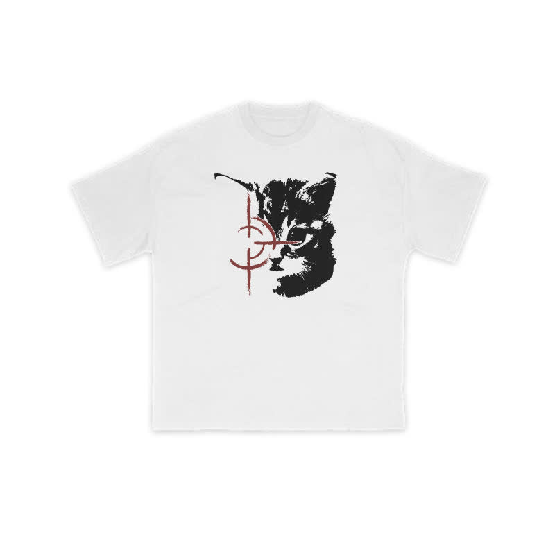 Unisex Sniper Cat Print T-shirt