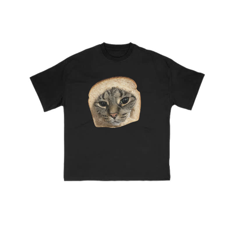 Unisex Toast Cat Print T-shirt
