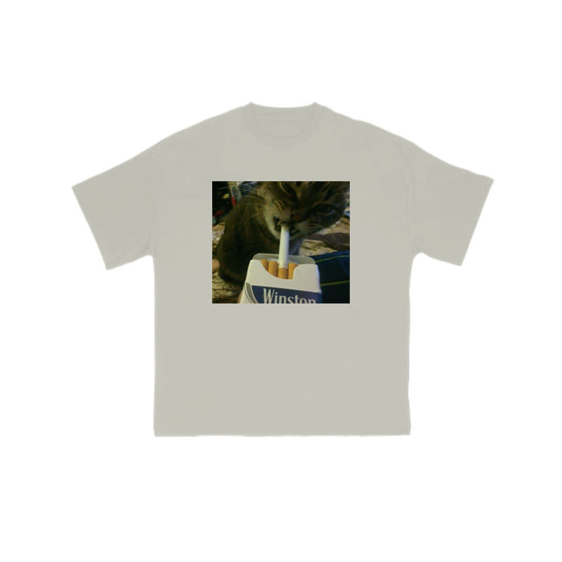 Unisex "Do You Want One?" Fun Cat Pattern Print T-shirt