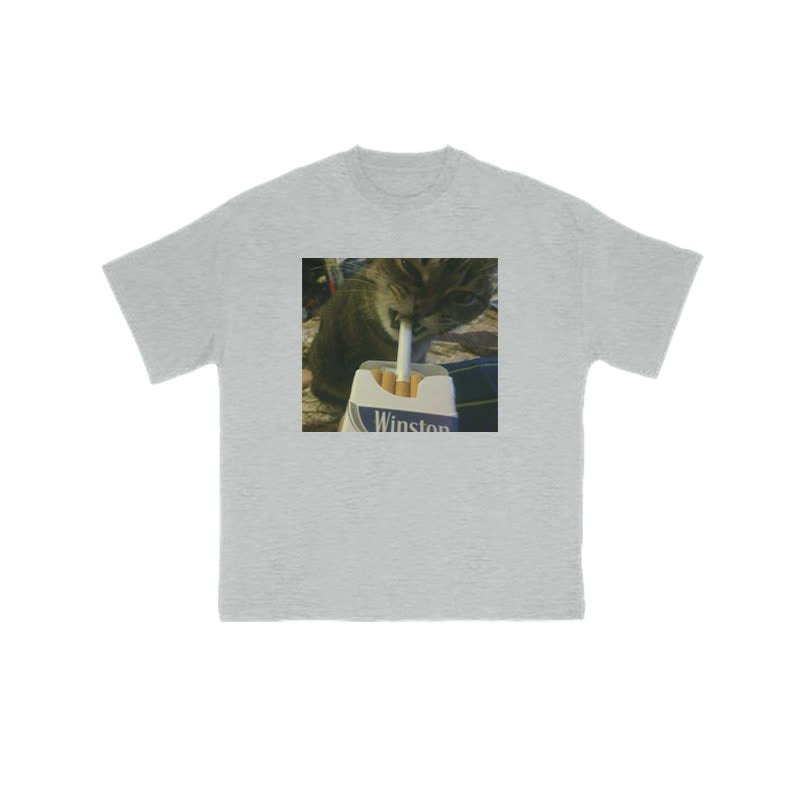 Unisex "Do You Want One?" Fun Cat Pattern Print T-shirt