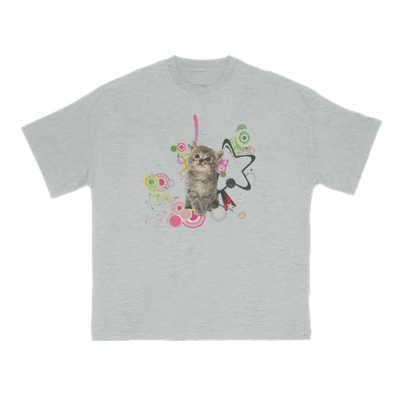 Cats On Musical Notes Meme Print T-shirt