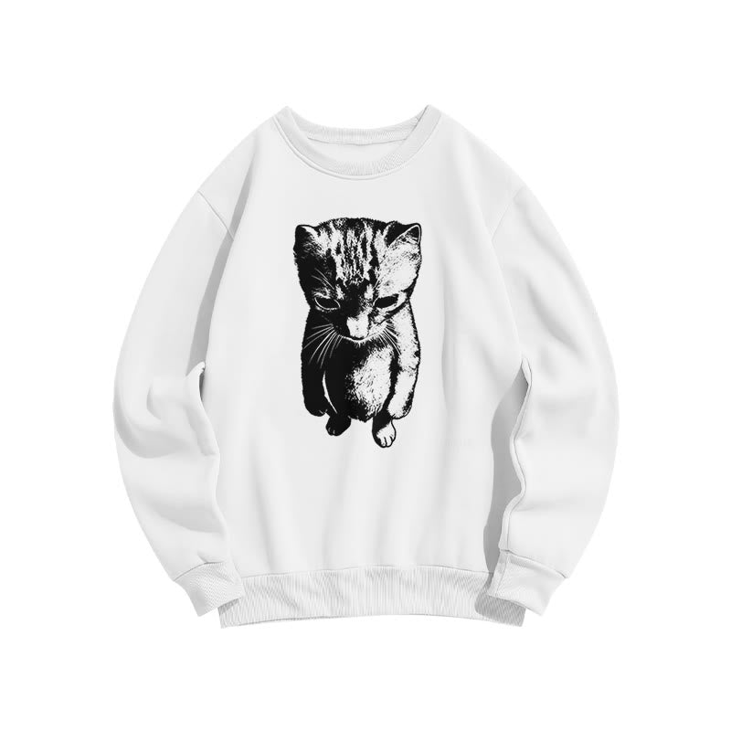 Funny Cat Meme Print Sweatshirt