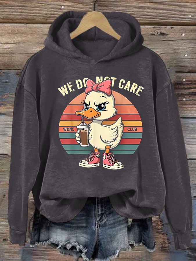Women's Retro Funny Proud Member Of Club We Do Not Care Menopause Perimenopause Print Hoodie