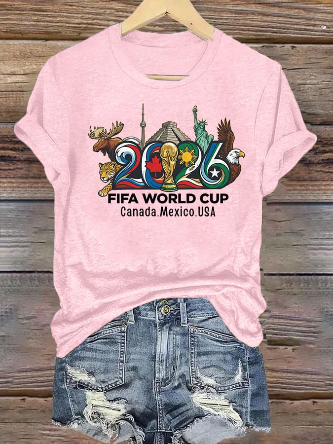 Women's 2026 Canada Mexico Usa Football T-shirt