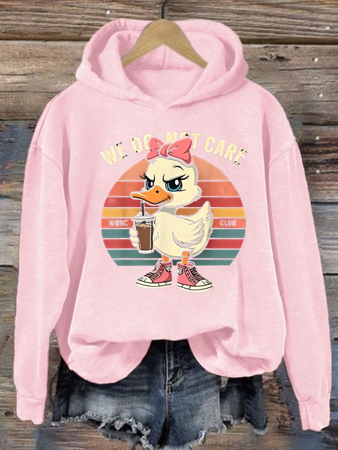 Women's Retro Funny Proud Member Of Club We Do Not Care Menopause Perimenopause Print Hoodie