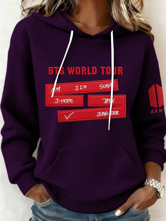 Women's Retro Leisure Print Hoodie