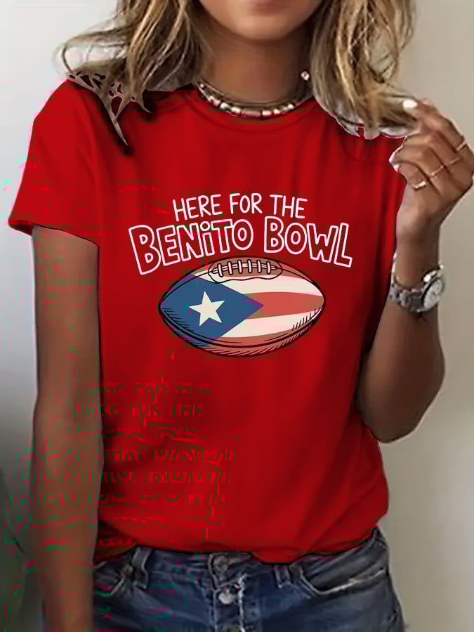 Women's Rugby Print Casual T-Shirt