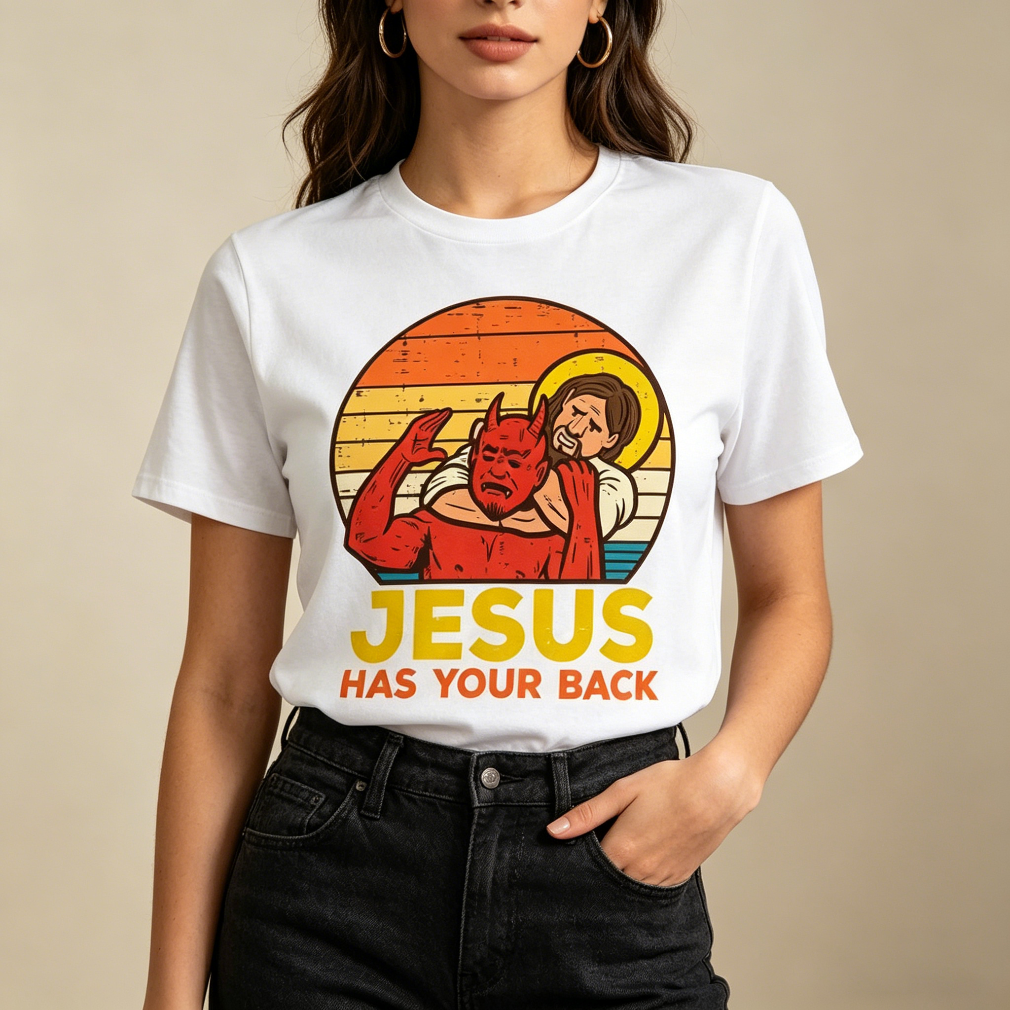 Unisex Cotton Jesus Has Your Back Jiu Jitsu T-Shirt