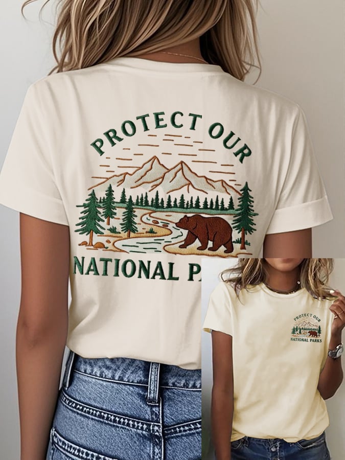 Women's Fashion Casual National Park Protection T-Shirt
