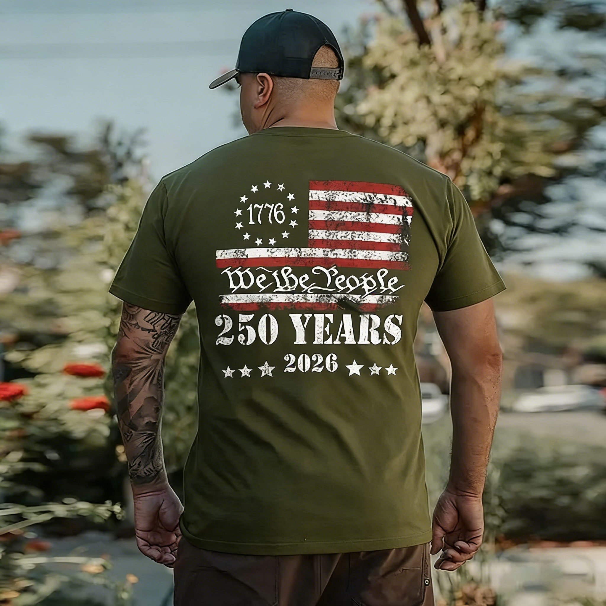 US 250 Years We The People Printed Men's T-shirt
