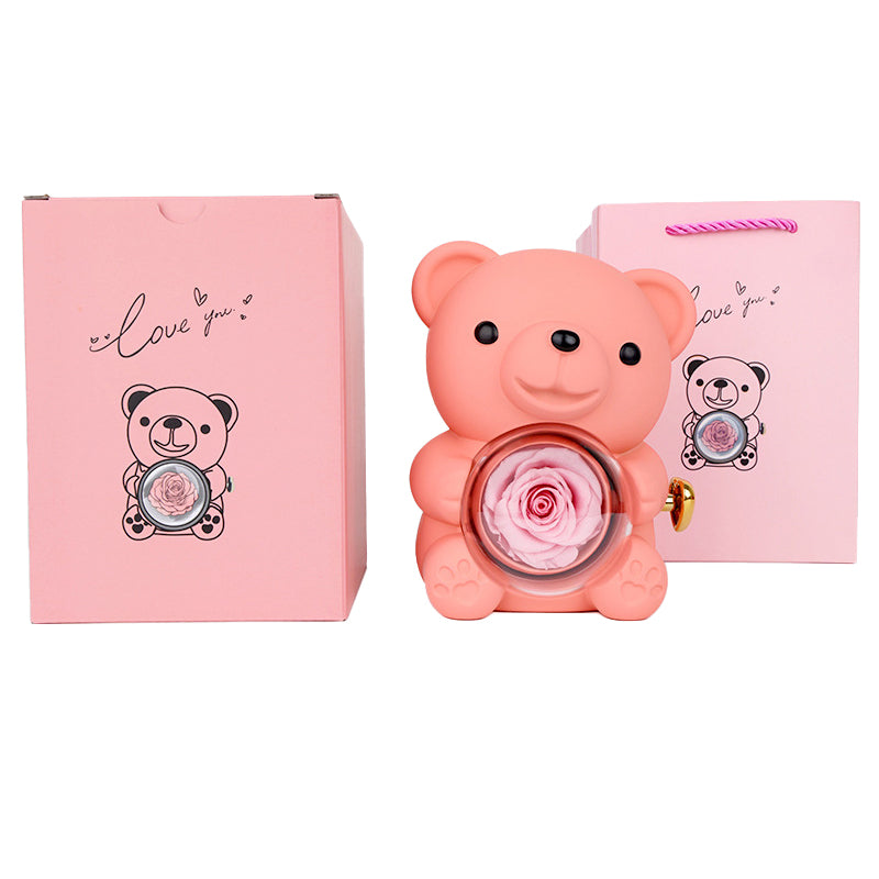 Teddy Bear Surprise Reversible Rose Flower Gift Bo