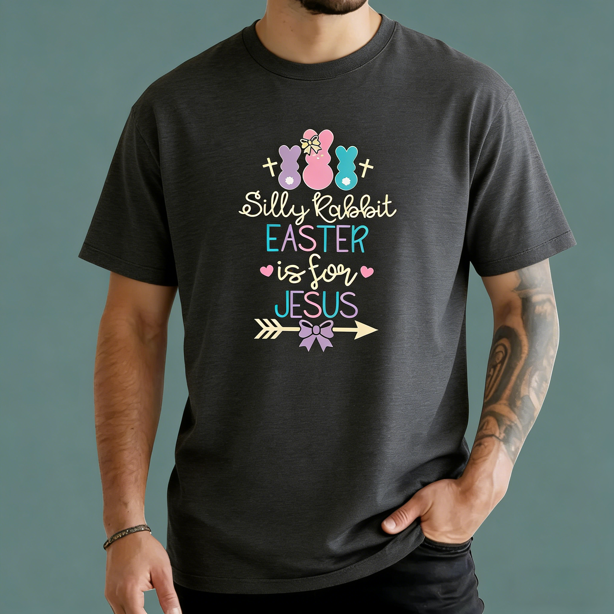 Men's Silly Rabbit Easter Is For Jesus T-Shirt