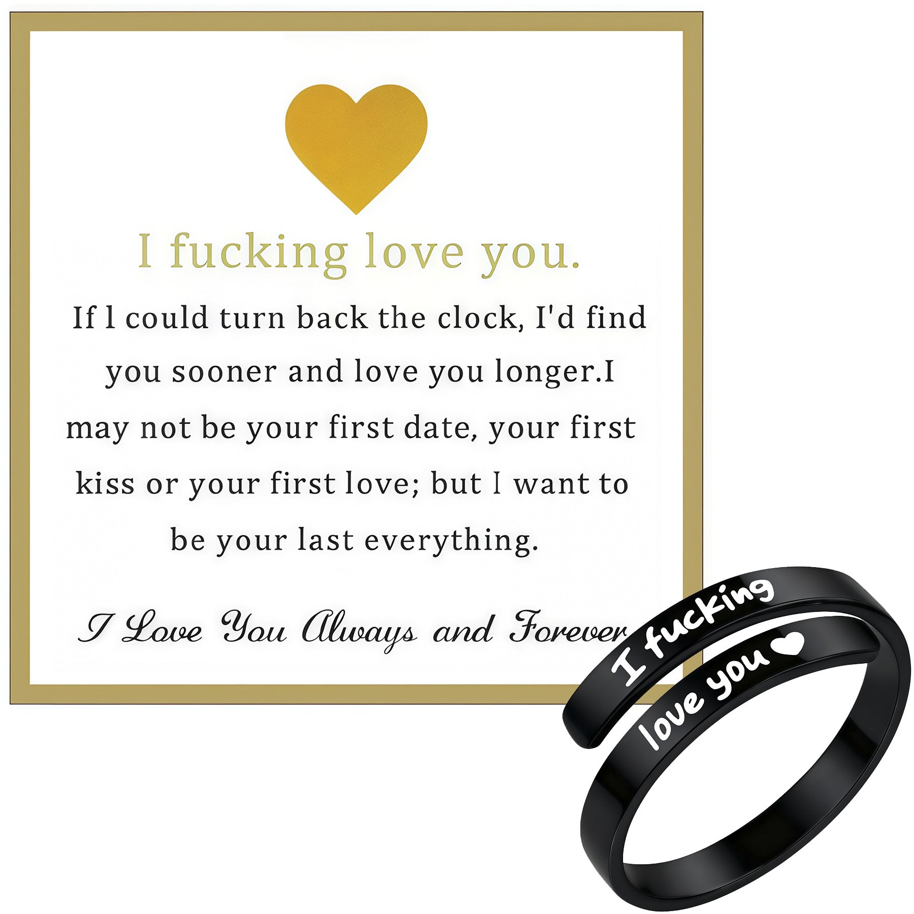 Valentine's Day Gift 🌹 "I fucking love you ❤️" Stress Relief Ring