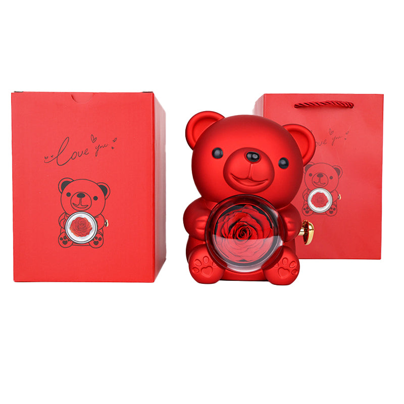 Teddy Bear Surprise Reversible Rose Flower Gift Bo