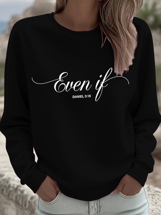 Women's Even If Faith Print Hoodie