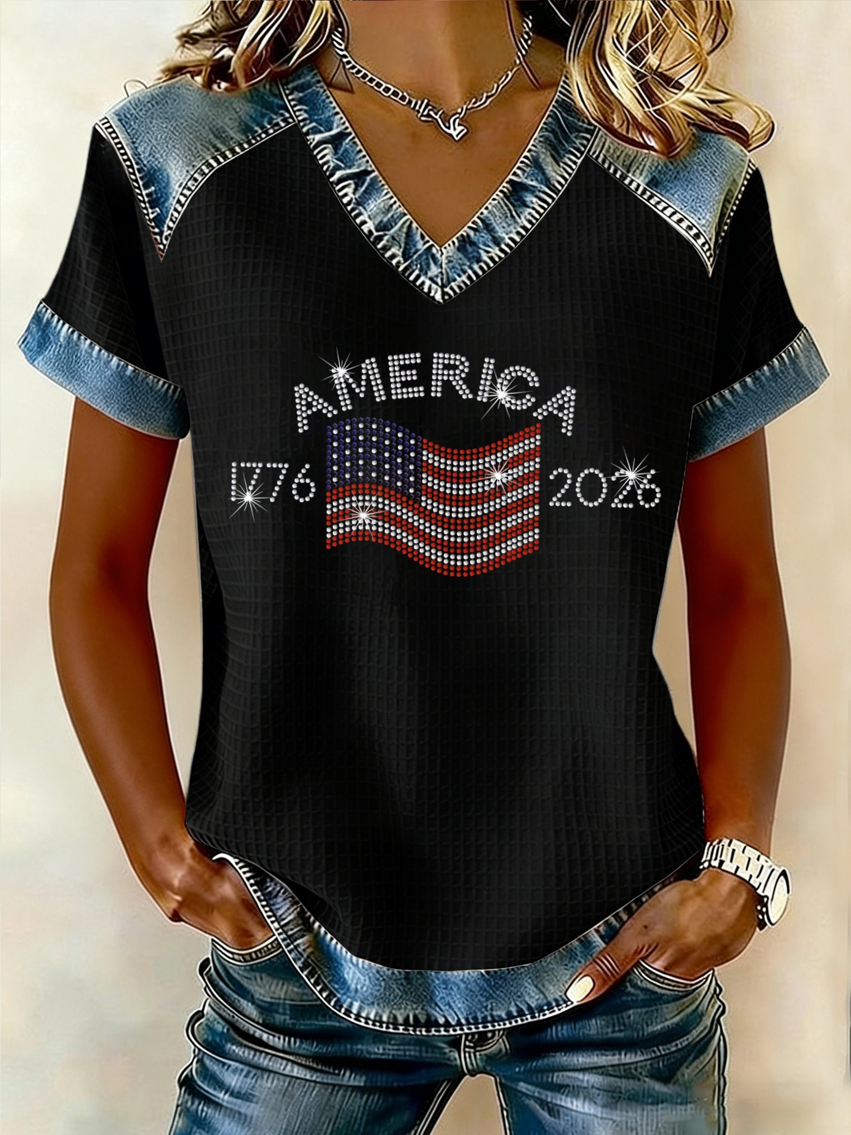 Women's 250th Anniversary Printed Short-Sleeved T-Shirt