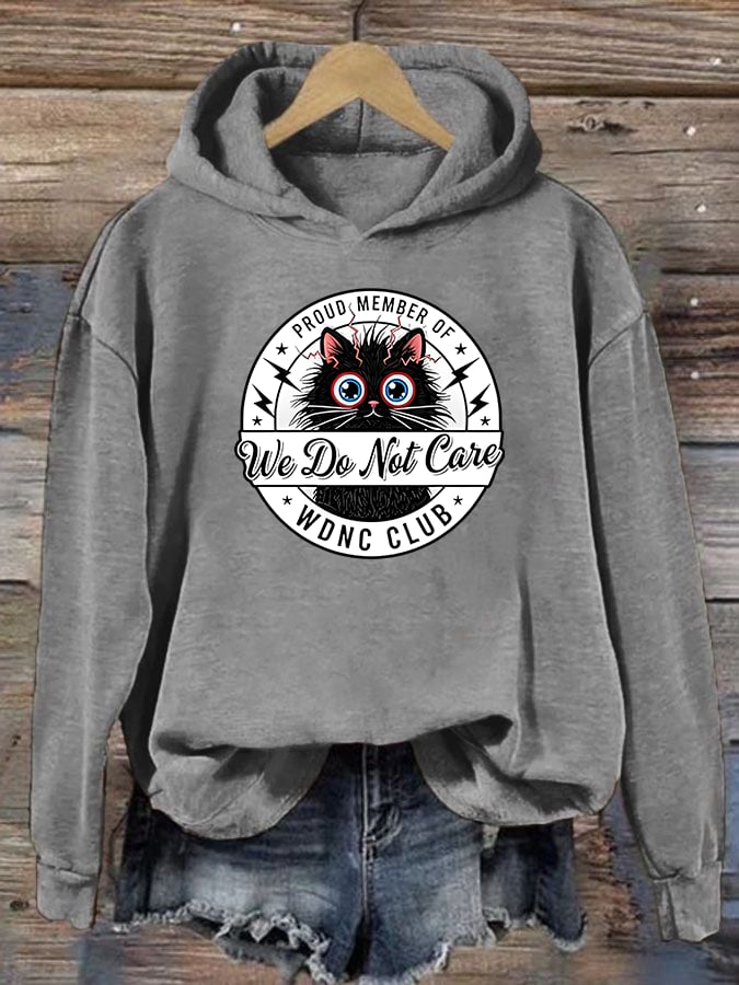Women's Retro Funny Proud Member Of Club We Do Not Care Menopause Perimenopause Print Hoodie