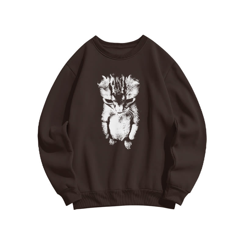 Funny Cat Meme Print Sweatshirt