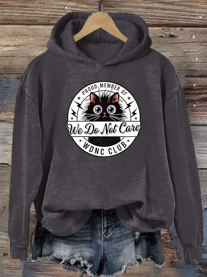 Women's Retro Funny Proud Member Of Club We Do Not Care Menopause Perimenopause Print Hoodie