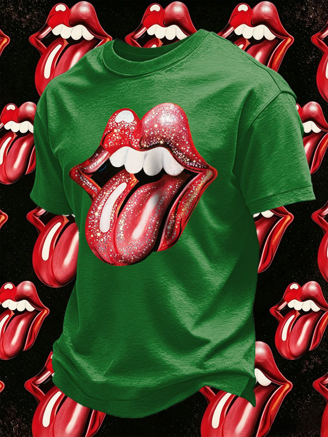 Men's Retro Foreign Tongues Print T-Shirt