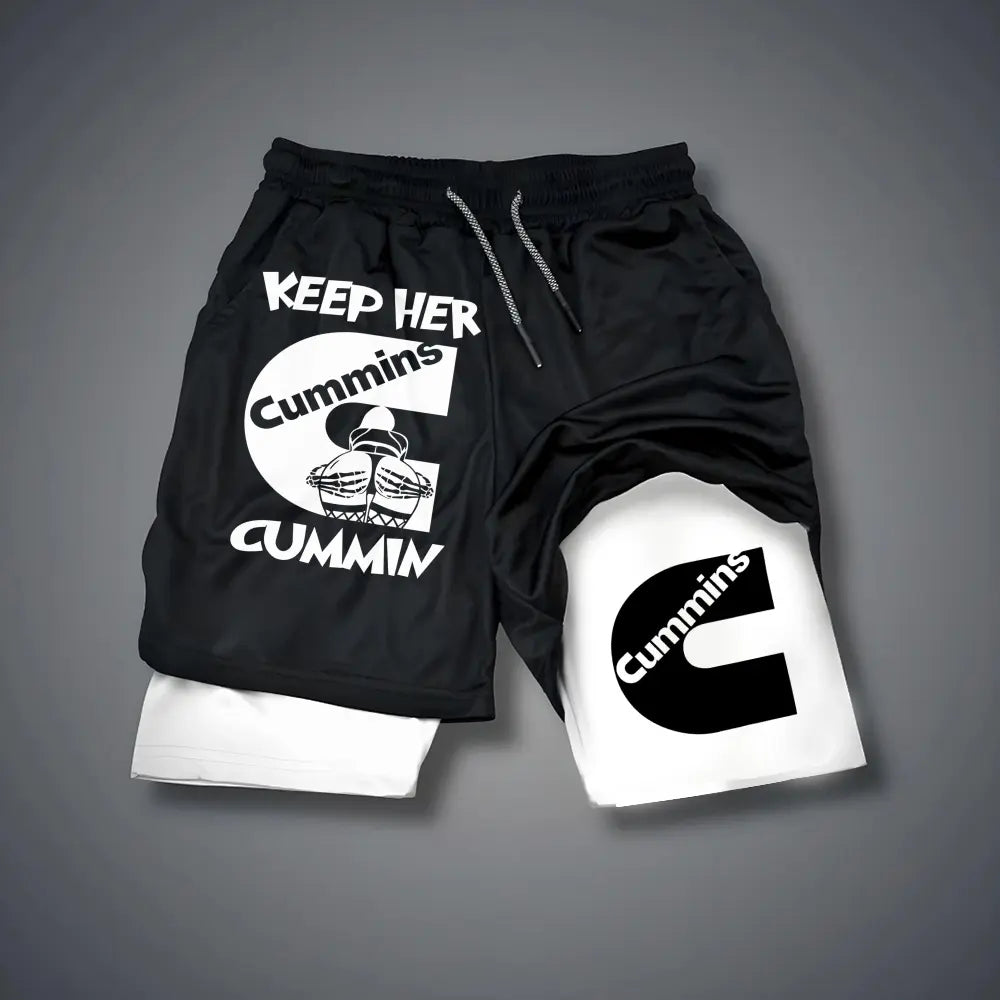 Unisex Sexy Clothing Double-Layer Sports Shorts
