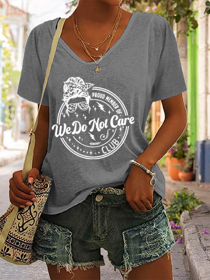 Women's V-neck Retro Funny Proud Member Of Club Menopause Perimenopause Print T-Shirt