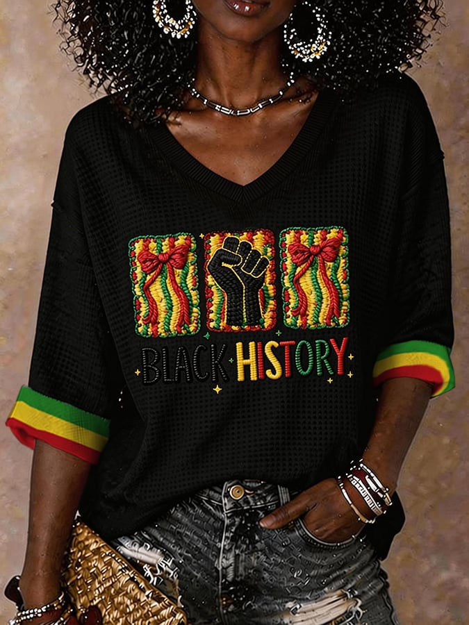 Black History Women'S Juneteenth Printed T-Shirt