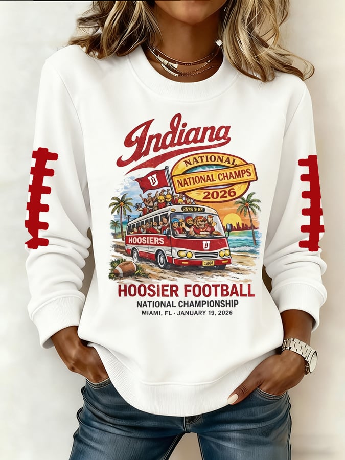 Women's Football Printed Long-Sleeve Sweatshirt