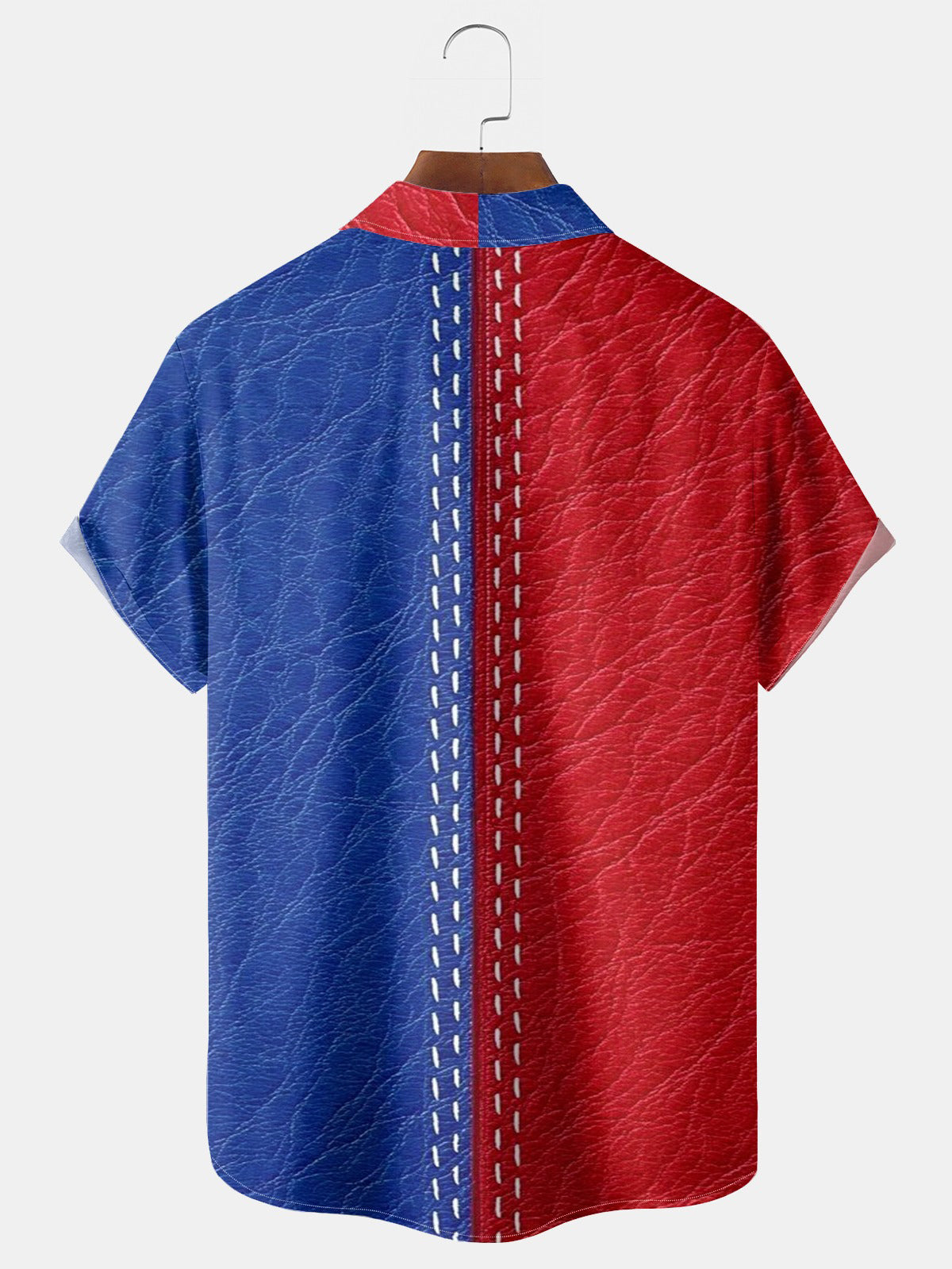 American Flag Baseball Print Men's Pocket Short Sleeve Shirts