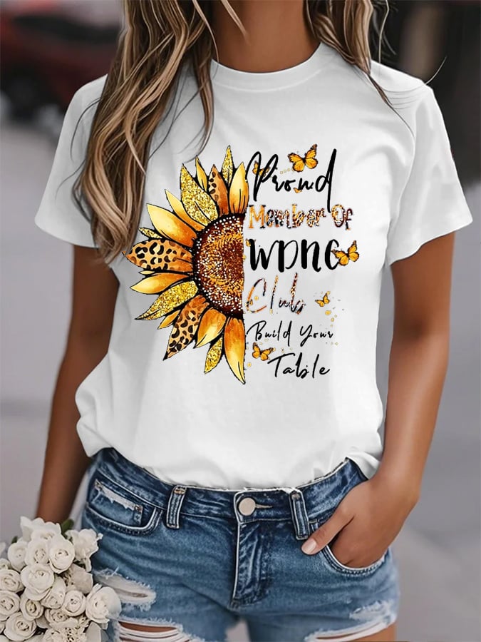 Women's Sunflower Proud Member Of WDNC Club Print Shirt