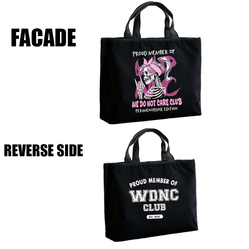 Women's Retro Funny Proud Member Of Club We Do Not Care Menopause Perimenopause Print Bag