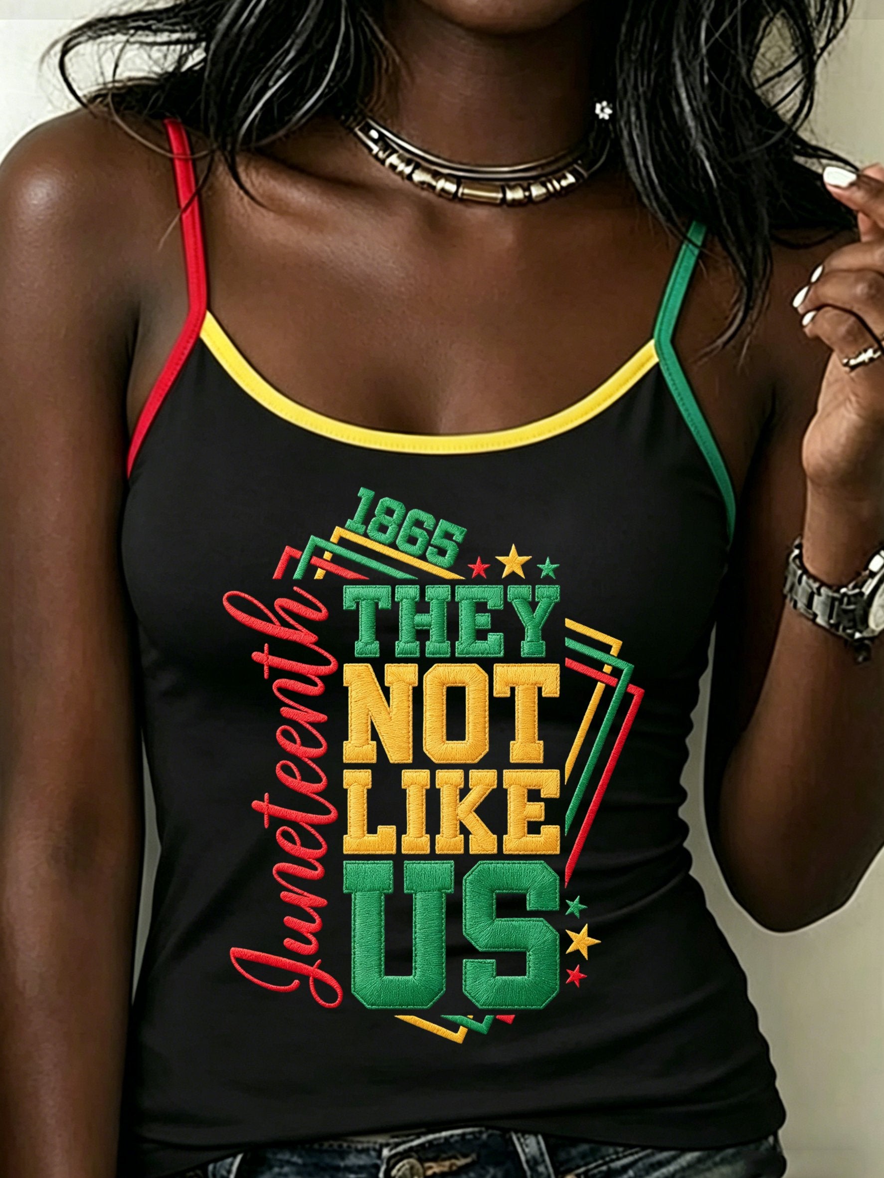 Women's Juneteenth Print Spaghetti Strap Top
