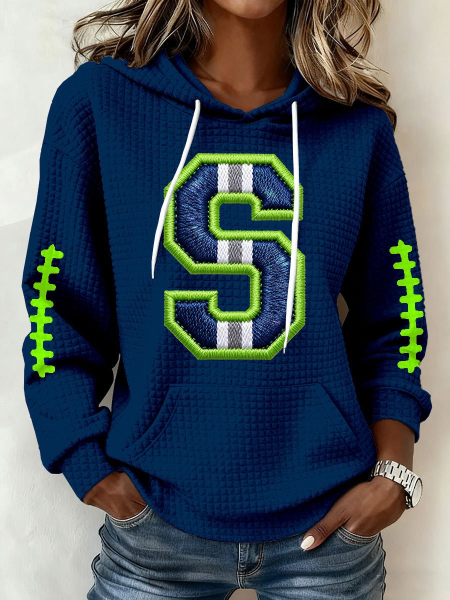 Women's Football Print Hoodie Sweatshirt