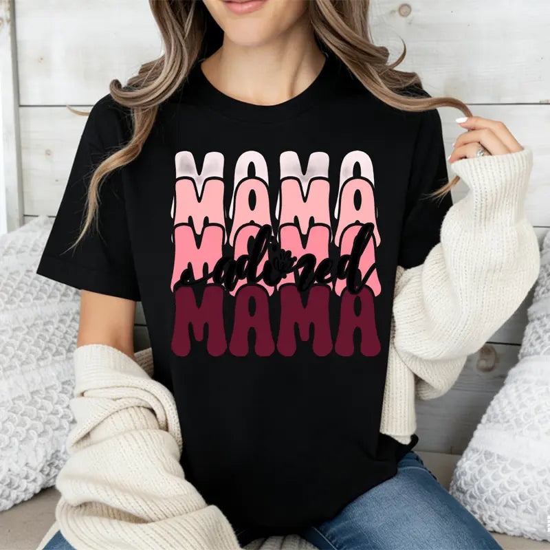 Mama Adored Mama Print T-Shirt
