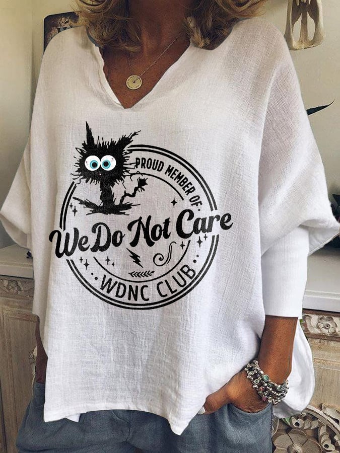 V-neck Retro Funny Proud Member Of WDNC Club Menopause Perimenopause Print T-shirt