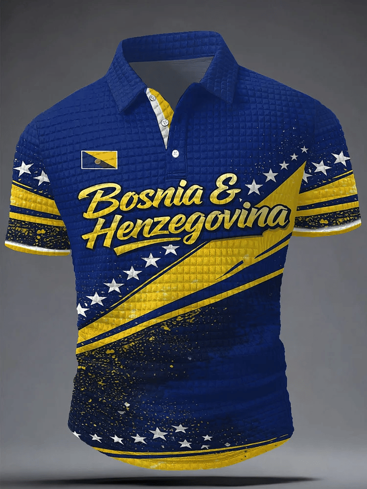Men's Bosnia ZMAJEVI Football Lover Print Casual Polo
